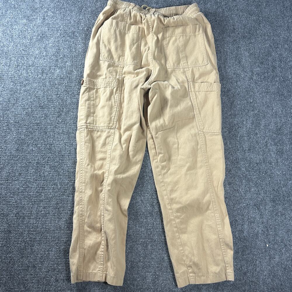 7 For All Mankind Womens S Khaki Utility Cargo Pants Elastic Waist Tan - Picture 6 of 6
